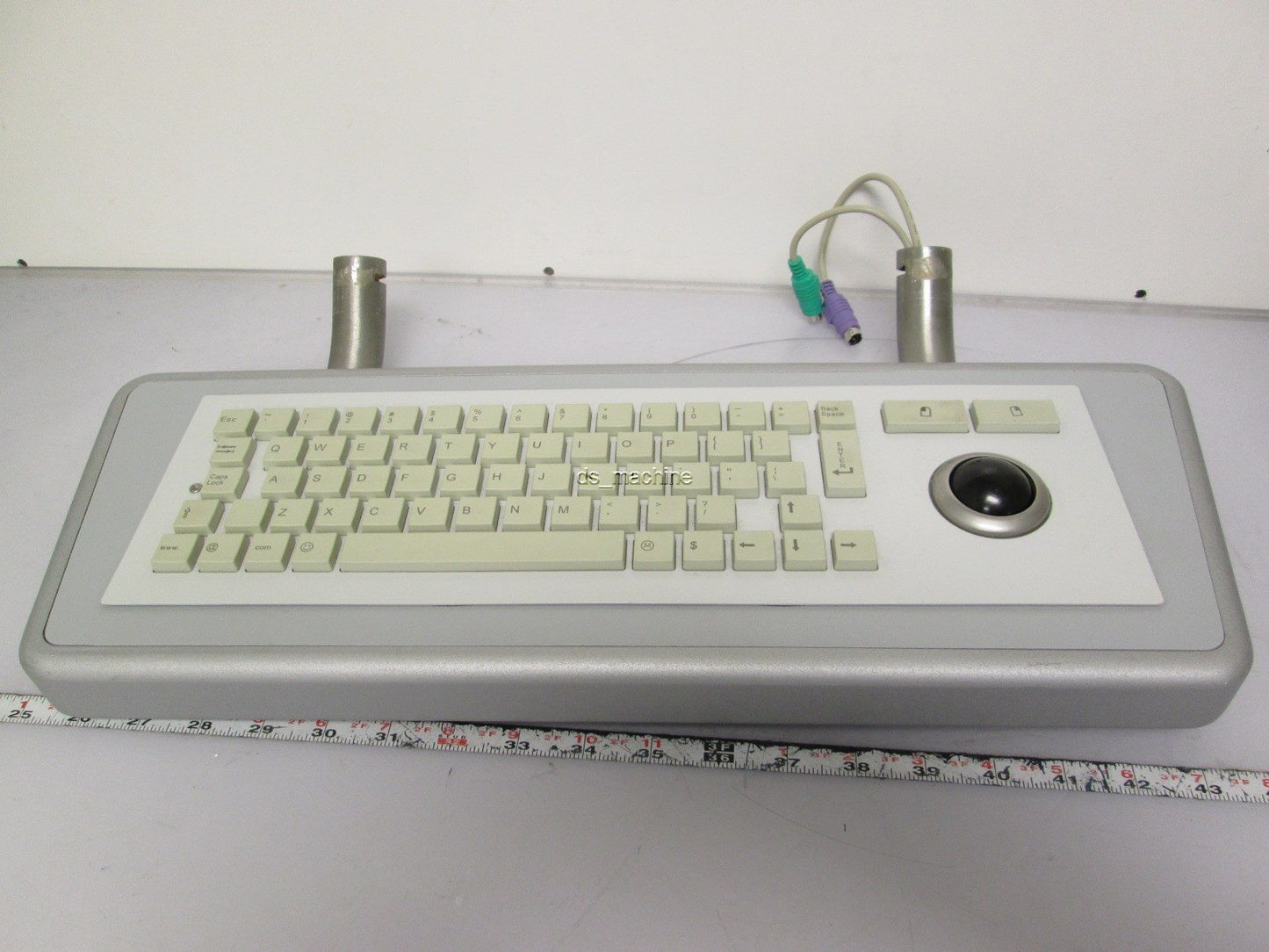 Used Devlin KMX-067T-010 Kiosk Keyboard P/S2 Connections w/ Trackball & Enclosure