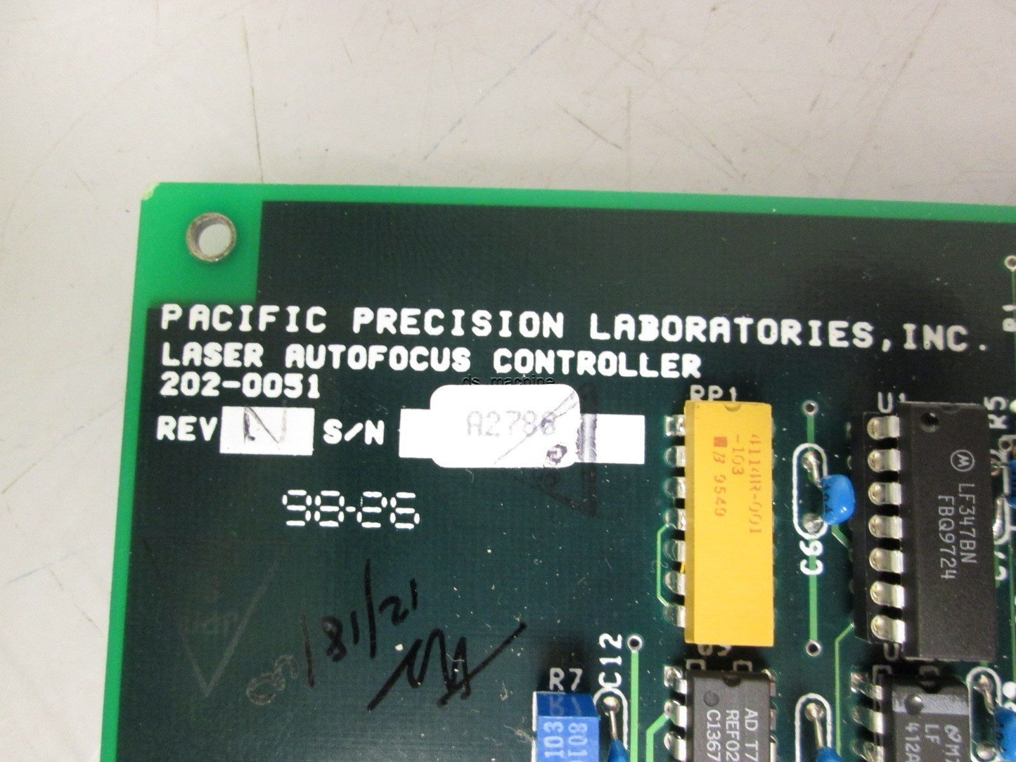 Used Pacific Precision Labs 202-0051 Rev. N Laser Autofocus Controller Board