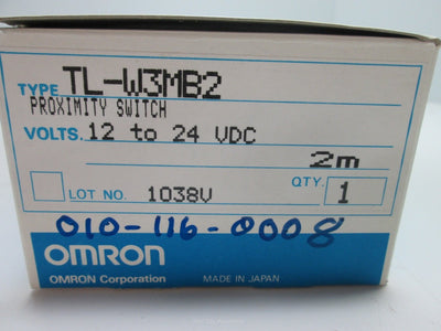 New Omron TLW3MB2 Proximity Switch, 12-24VDC, PNP, N.C., 3mm Sensing Distance