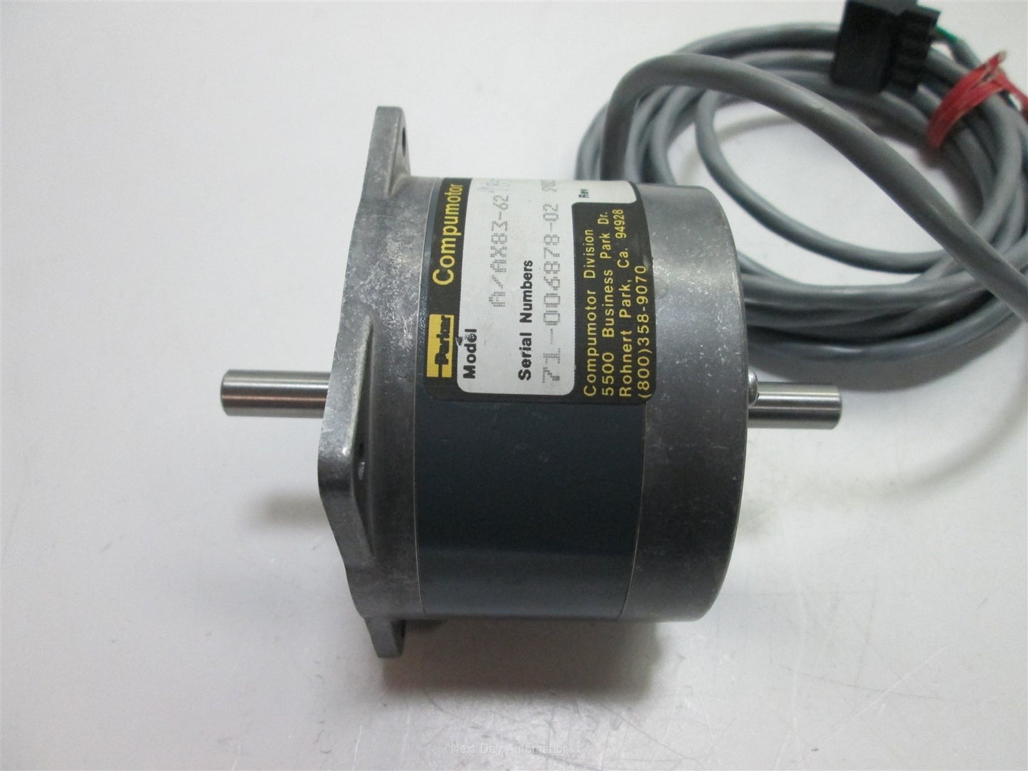 Used Parker A/AX83-62 Compumotor, Dual Shaft, 140oz-in Static Torque, NEMA Size 34