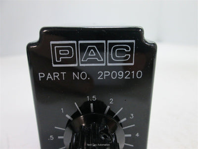 New PAC 2P09210 Delay Timer, 0.1-5sec, DPDT, Input: 120VAC 50/60Hz