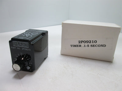 New PAC 2P09210 Delay Timer, 0.1-5sec, DPDT, Input: 120VAC 50/60Hz