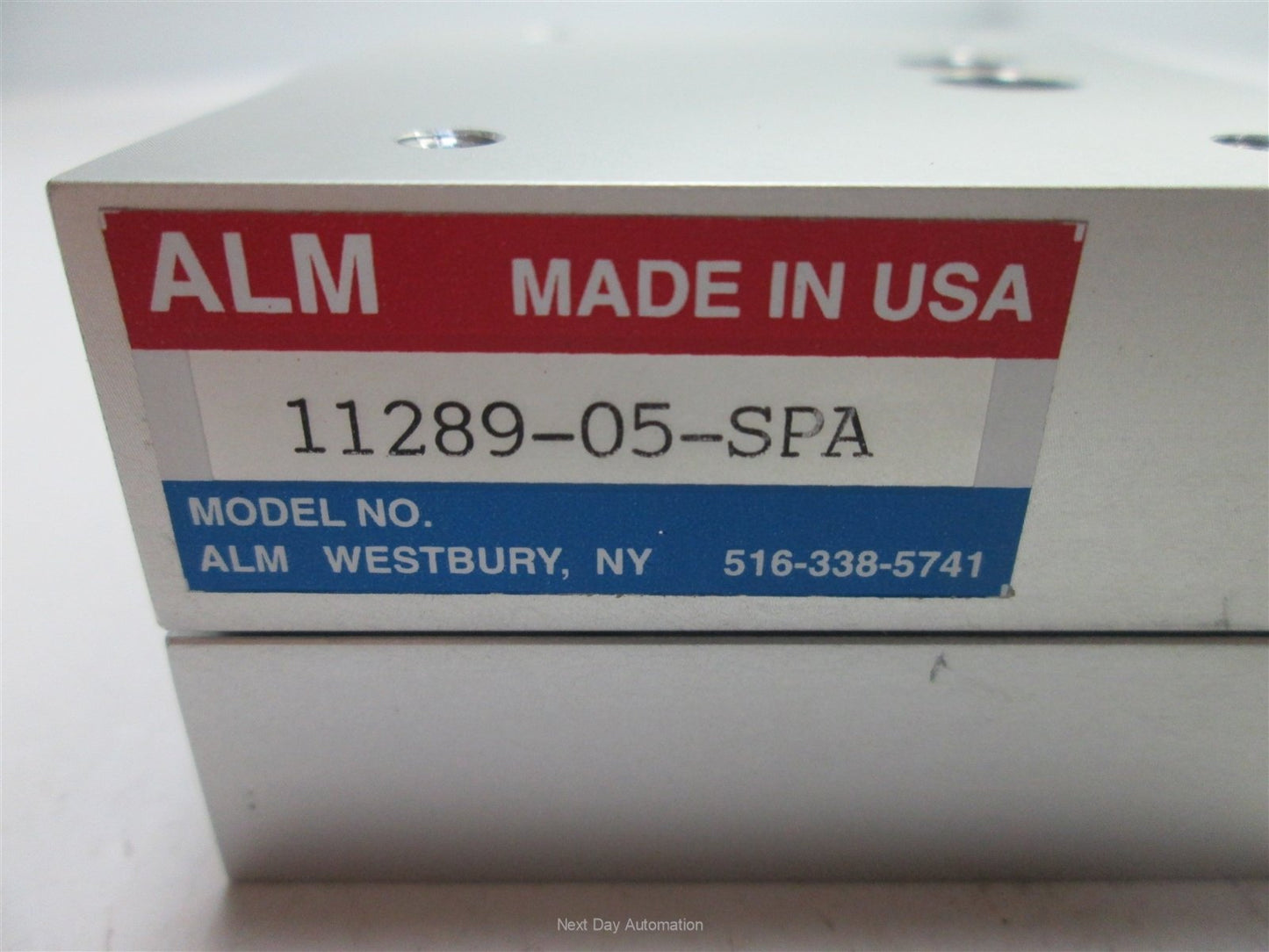 Used ALM 11289-05-SPA Linear Stage, 2.5" x 3" x 1.5", 1" Travel, 0.04" Per Turn