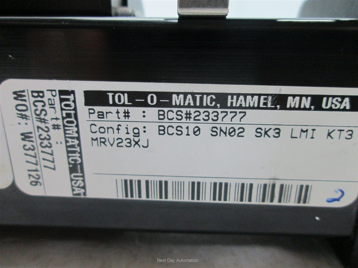 Used Tol-O-Matic BCS10-SN02-SK3-LMI-KT3-MRV23XJ Rodless Screw Drive Actuator