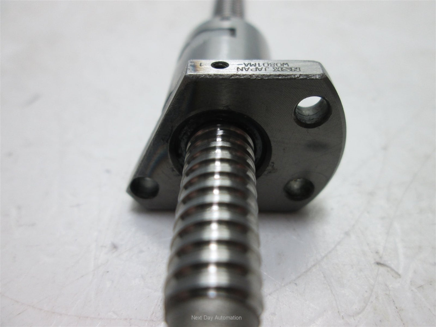 Used NSK W0801MA Ball Screw, 8mm Diameter, 2mm Lead, *Flange Has Been Cut*