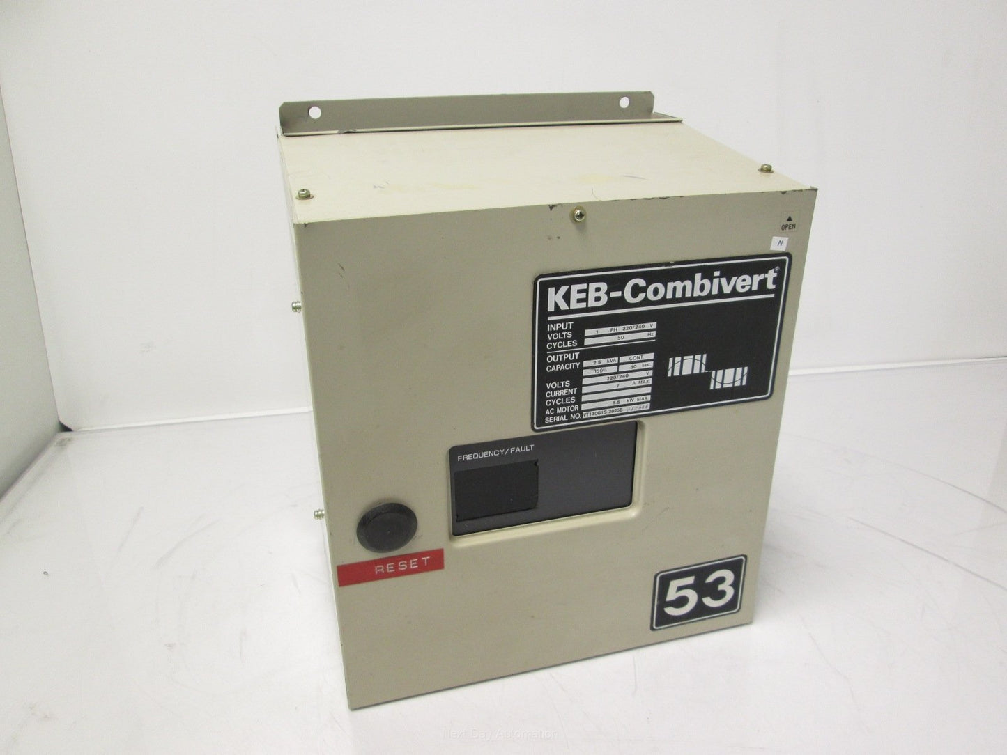 For Parts KEB Combivert VT130G1S2025B Motor Drive 220/240VAC 7A 2.5kVA 1.5kW *For Parts*