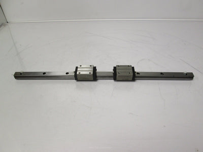 Used NSK LY150460AL Linear Rail w/ 2x Carriages 460mm Long 28mm Height *Surface Rust*