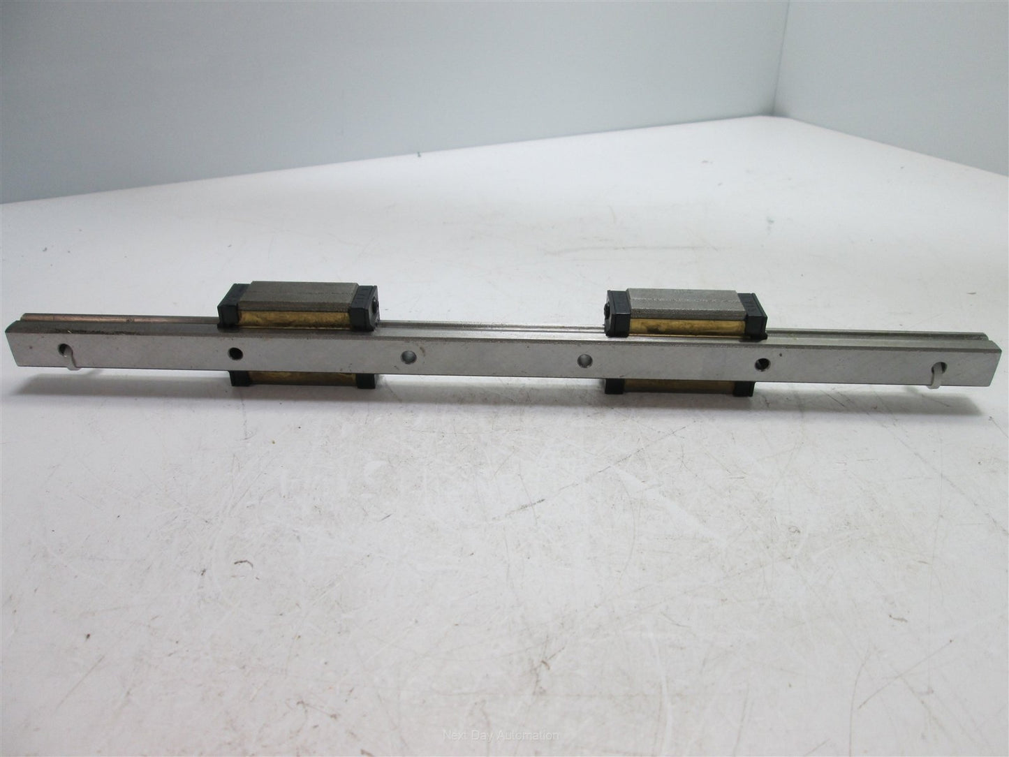 Used NSK LY150340AL Linear Rail w/ 2x Carriages 340mm Long 24mm Height *Surface Rust*