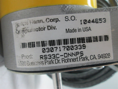 Used Parker RS33C-DNNPS Stepper Motor, Shaft: 0.375" Diameter, 340VDC Winding