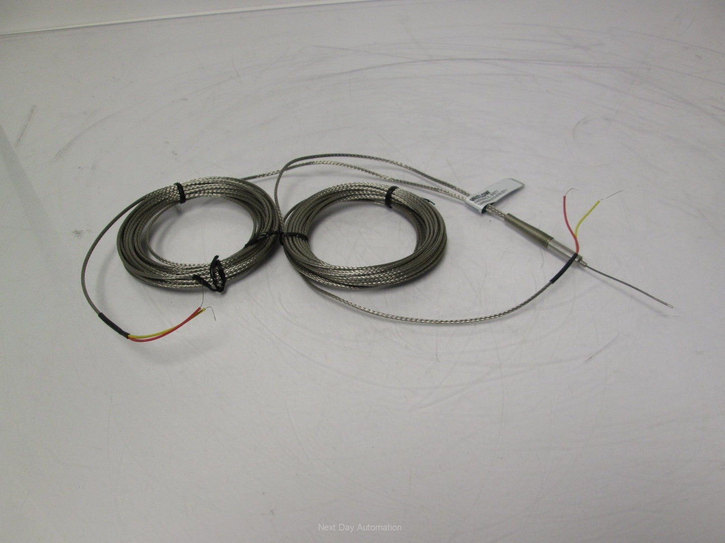 Used Watlow AFDJ0TQ020HK200 Type K Thermocouple 2" Length 0.040" Diameter 20' Cable