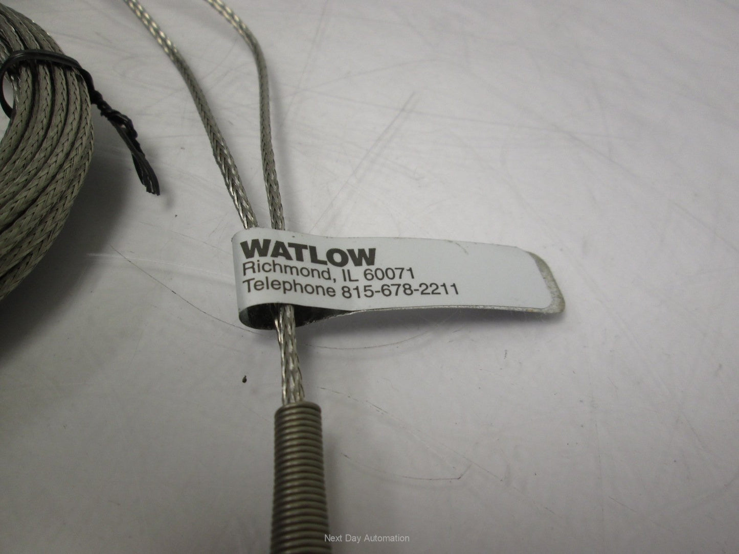 Used Watlow AFDJ0TQ020HK200 Type K Thermocouple 2" Length 0.040" Diameter 20' Cable