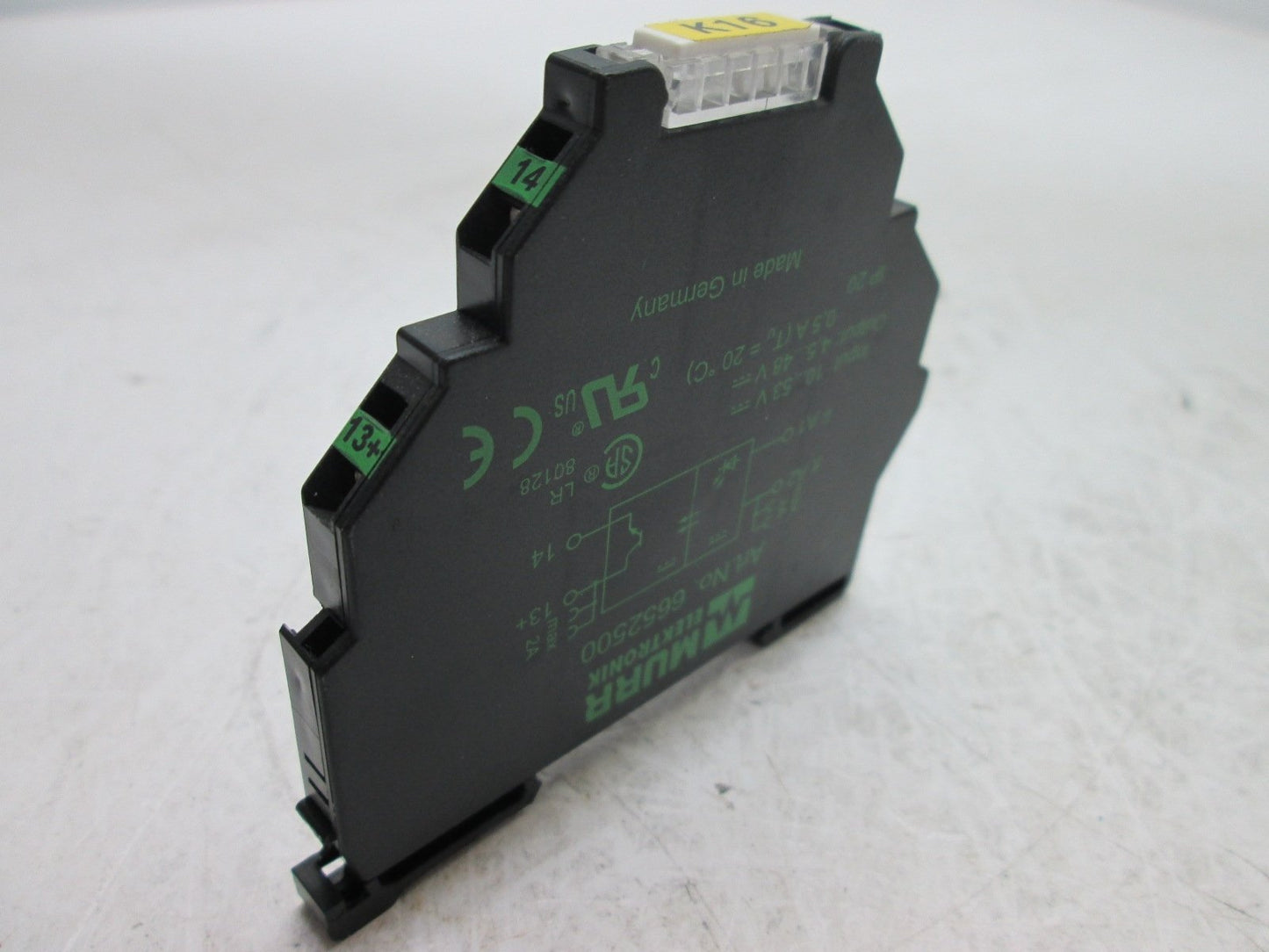 Used Murr Elektronik 6652500 Opto-Coupler Module, Input: 10-53VDC, Output: 4.5-48VDC