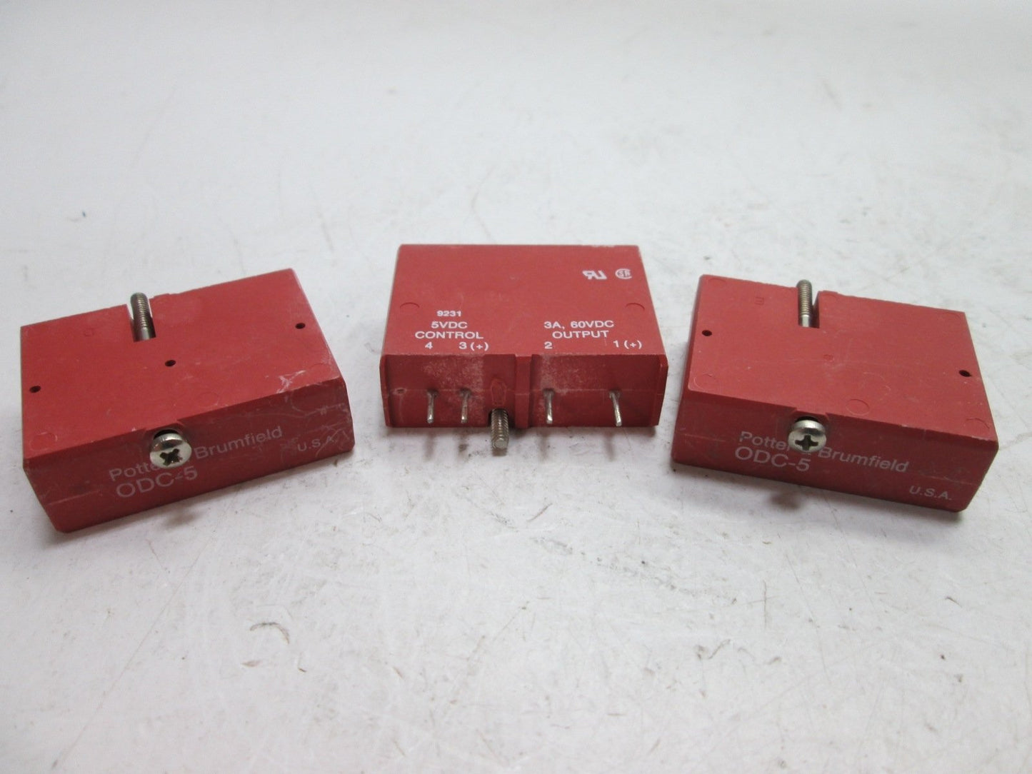 Used Lot of 3 Potter Brumfield ODC-5 DC Modules, Control: 5VDC, Output: 60VDC 3A