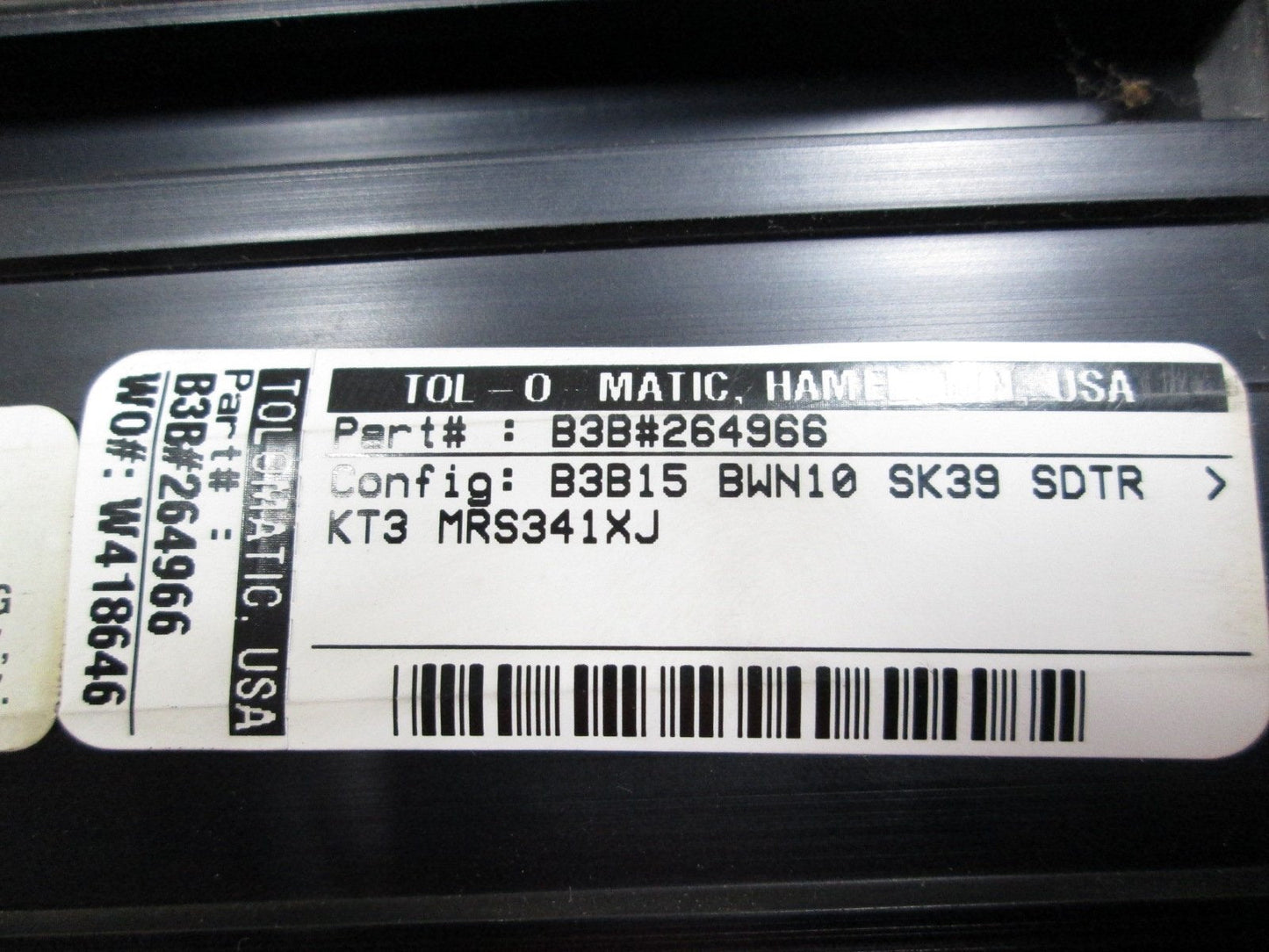 Used Tol-O-Matic B3B15BWN10SK39SDTR Belt-Driven Actuator Wedge Style 39" Travel