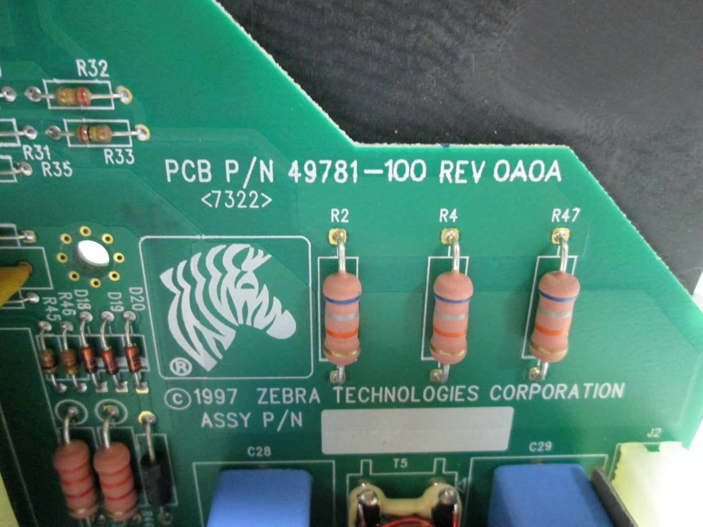 Used Zebra 49781-100 Rev OAOA Power Supply Board From 170xill/170xilll Series Printer