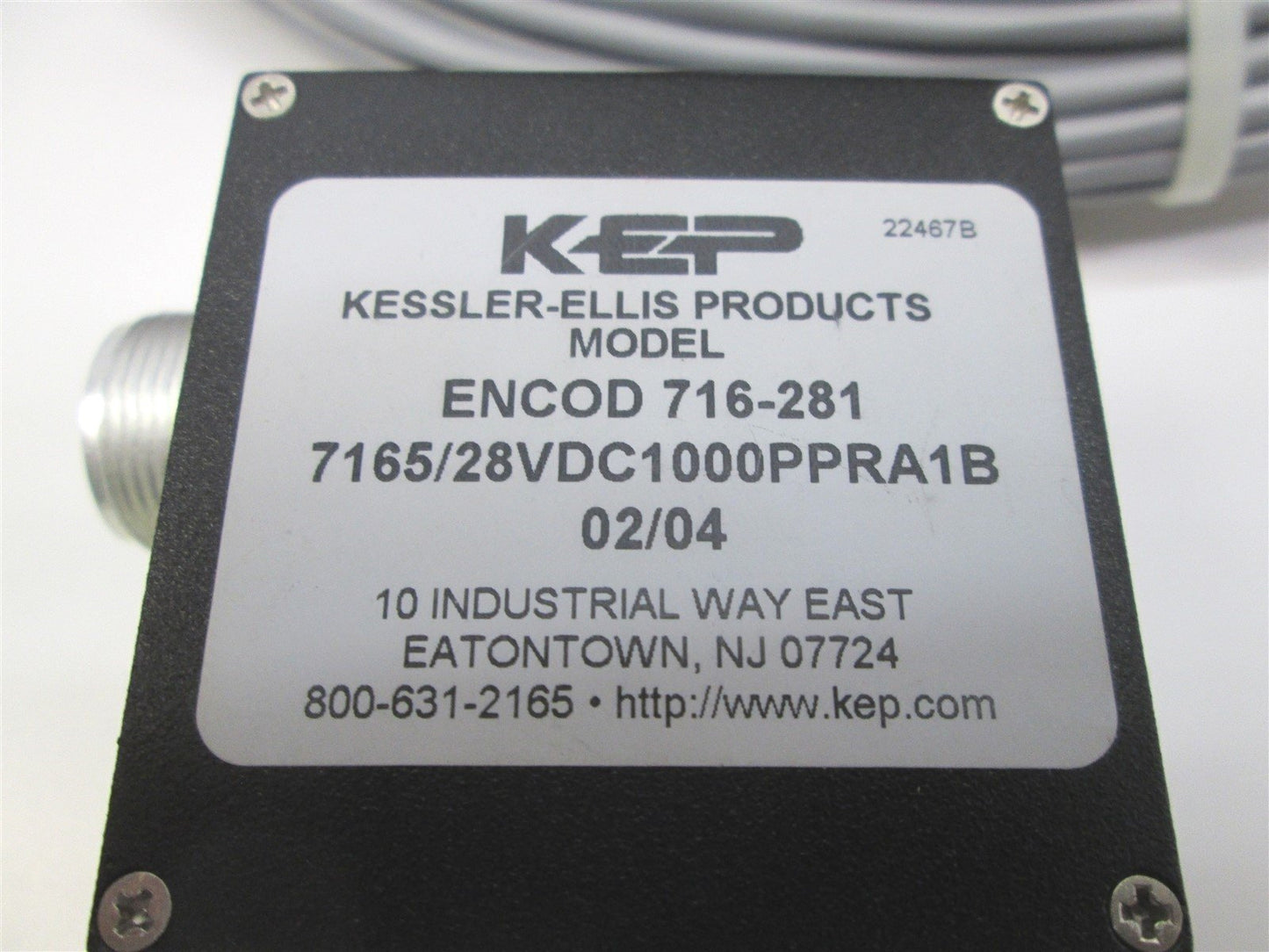 New Kessler-Ellis 716-281 Optical Shaft Encoder w/Measuring Wheel, Cable