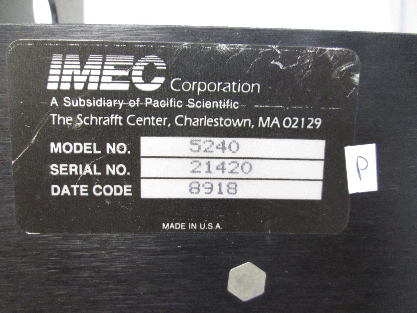 Used IMEC 5240 Sigma Line Indexer / Stepper Drive 115VAC 1A 1PH RS-232 D-Sub 9-Pin