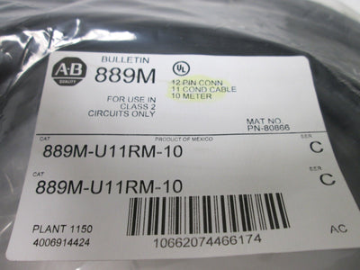 New Allen Bradley 889M-U11RM-10 Cordset, 12-Pin To 11x Flying Leads, 10m Long