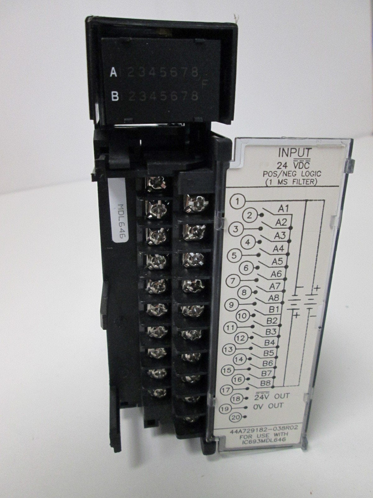 Used GE Fanuc IC693MDL646B Input Module, 16-Point POS/NEG Logic, *Missing Panel*