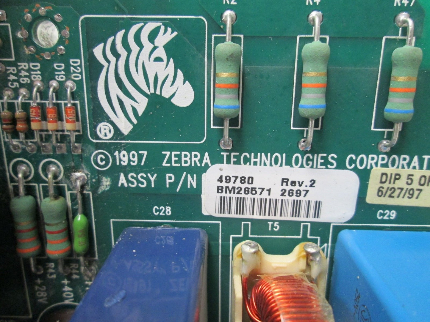 Used Zebra 49780 Power Supply Board, For Zebra XiII Series Thermal Printers