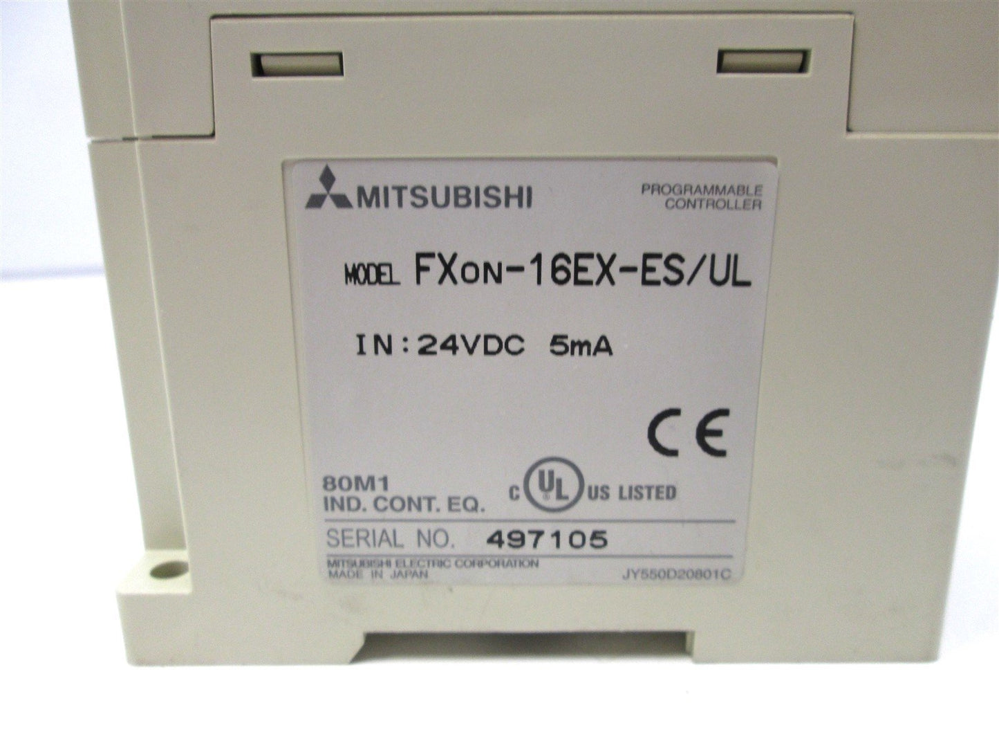 Used Mitsubishi FX0N-16EX-ES / UL Melsec PLC Input Expansion Module 16 Point, 24VDC