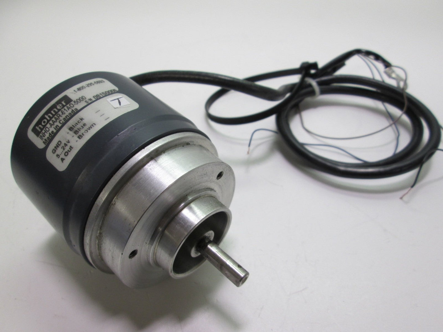 Used Hohner INHO-AAAR-61A0-5000 Incremental Shaft Encoder 5000 RPM 5-24VDC 1/4" Shaft