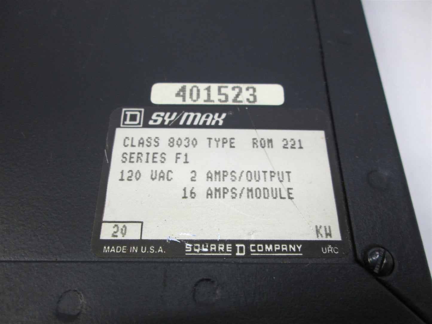 Used Lot of 3 Square D 8030 ROM221 Series F1 SY/MAX PLC Output Module 16-Point 120VAC