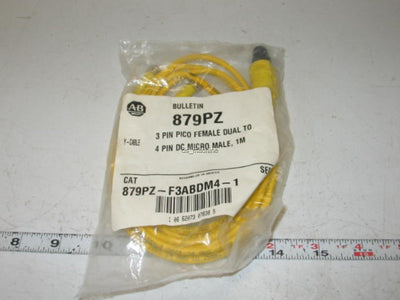 Used Allen Bradley 879PZ-F3ABDM4-1 3 Pin to 4 Pin DC Cable