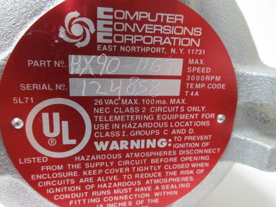 For parts or not working Computer Conversions HX90-11GT Resolver Transducer, *For Parts*, Shaft: 0.5"